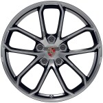 20-дюймовые колесные диски 718 Spyder черного глянцевого цвета.