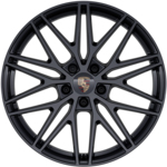 21 collas RS Spyder Design diski Chromite melnā metāliskā krāsā ar arku paplatinājumiem virsbūves krāsā