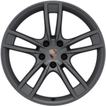 Jantes Cayenne Turbo Design de 21" em Cinzento Vesúvio com extensões das cavas de roda em cor exterior