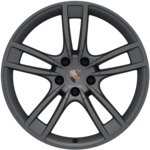 21-дюймовые колесные диски Cayenne Turbo Design цвета «Серый Везувий» с расширителями колесных арок в цвет кузова
