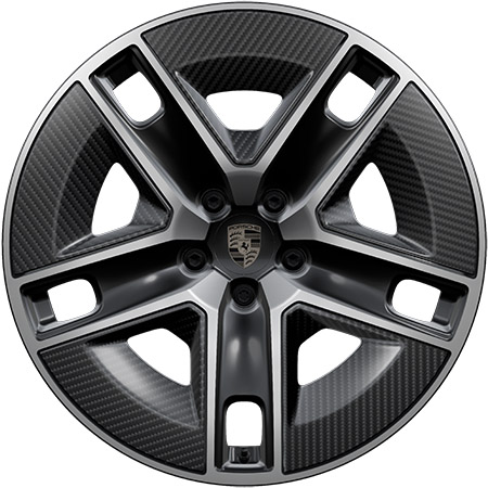 Rodas de 22 polegadas Cayenne Exclusive Design pintadas em Preto (alto brilho) altamente polidas com Aeroblades
