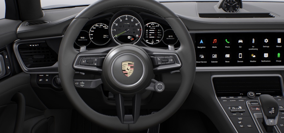 Pacote Sport Chrono com Relógio Porsche Design no painel