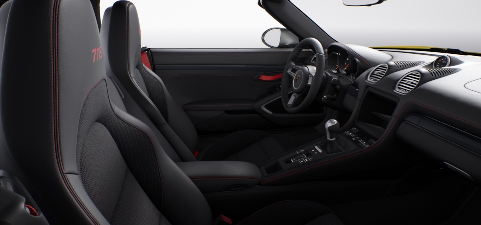 Interior-Package 718 T with extensive items in leather, Contrasting colour: Guards Red