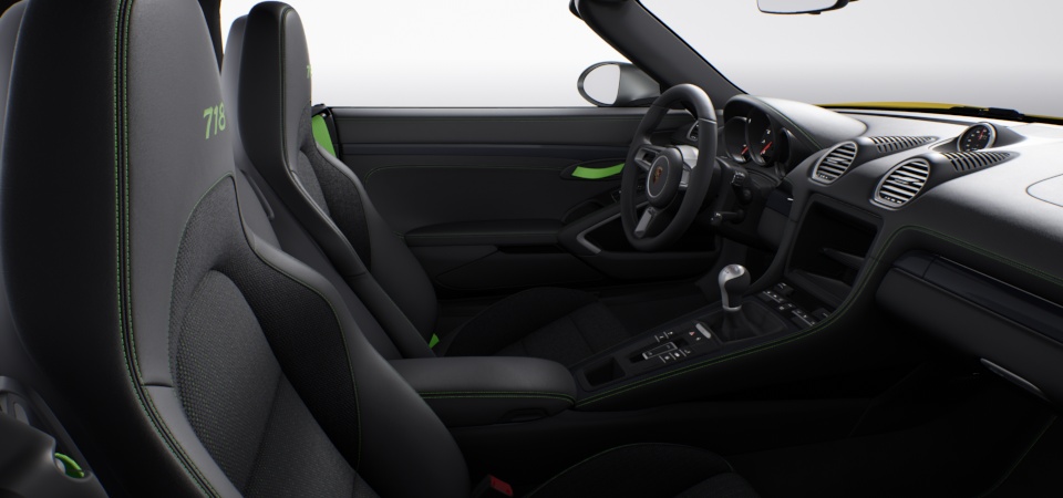 Interior-Package 718 T with extensive items in leather, Contrasting colour: Lizard Green