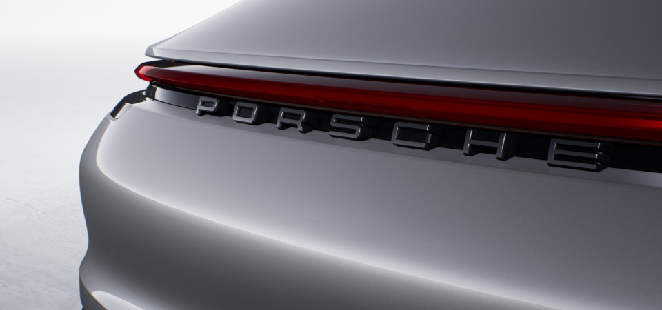 Logo Porsche en Noir, finition brillante