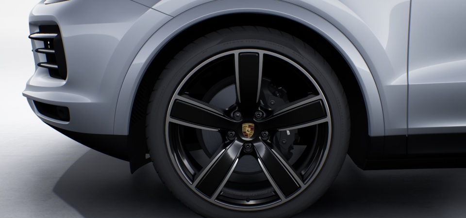 22-inch Cayenne Sport Classic wheels in Black (high-gloss) incl. wheel arch extensions in exterior colour