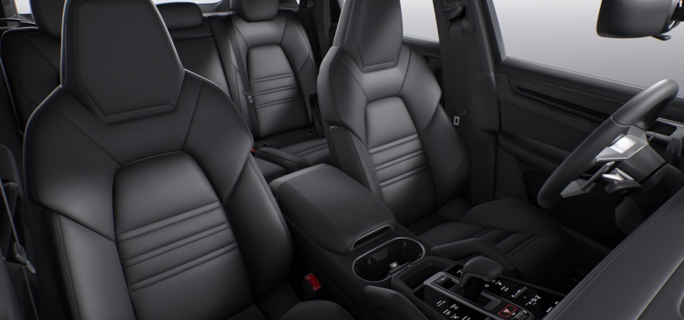 Leather interior in in standard colour, smooth-finish leather  Black