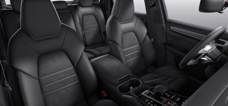 Alcantara® interior with extensive leather items in Black, smooth-finish leather