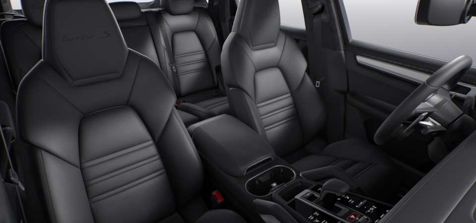 Leather interior in in standard colour, smooth-finish leather  Black