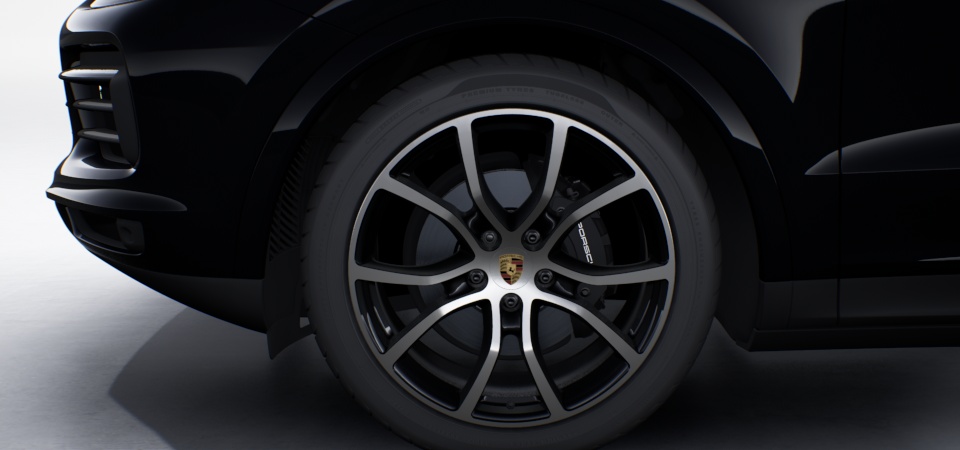 21-inch Cayenne Exclusive Design-wielen in Jet Black metallic incl. wielkastverbreders in Exterior Colour