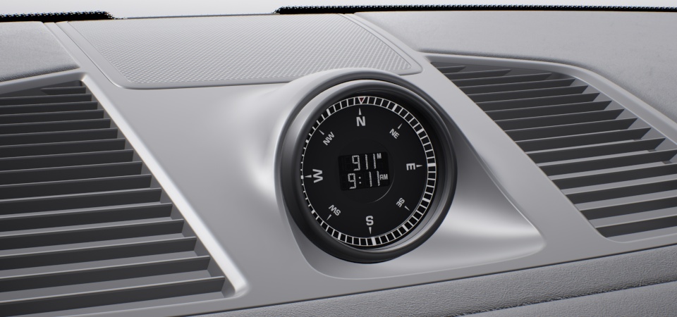 Sport Chrono Package including mode switch and compass display on the dashboard