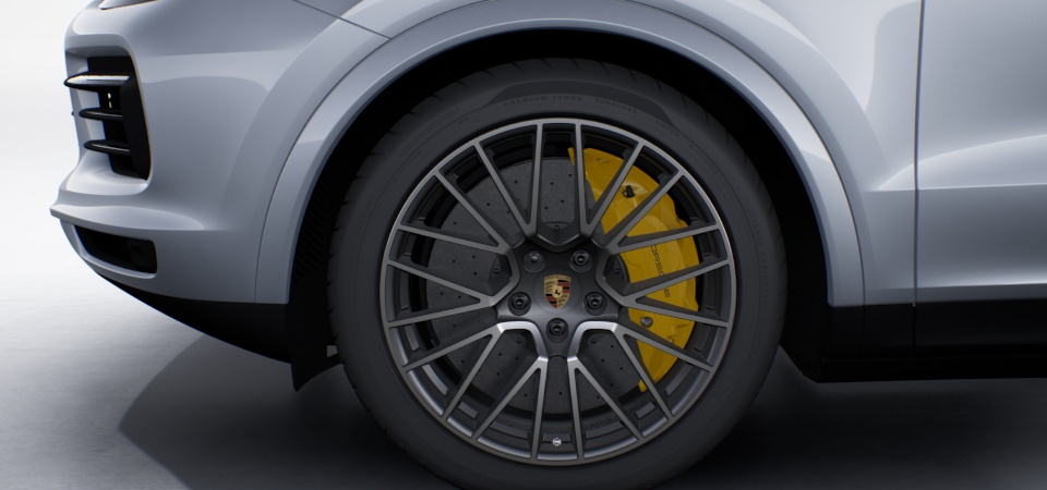 Frein composite en céramique Porsche (PCCB), étriers de frein jaunes