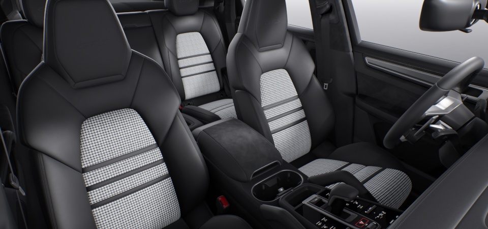 Leather and Race-Tex Interior in Black/Silver Houndstooth
