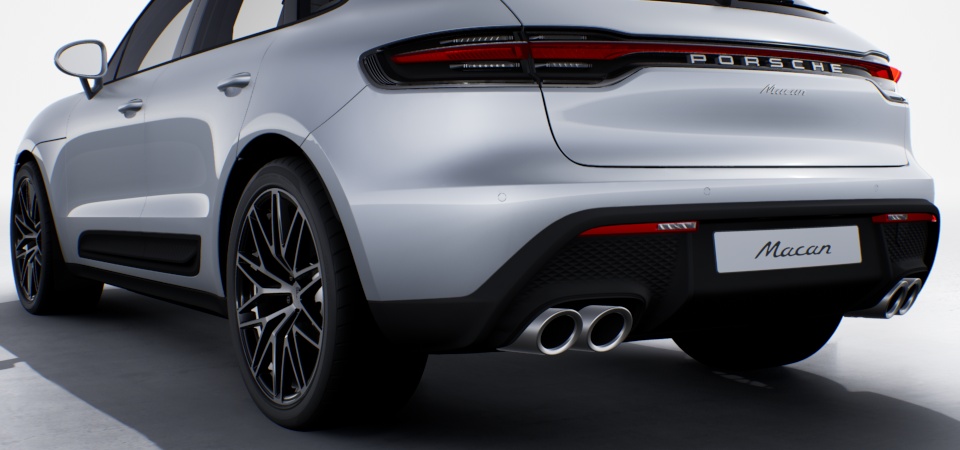 Sports exhaust system including sports tailpipes in Silver