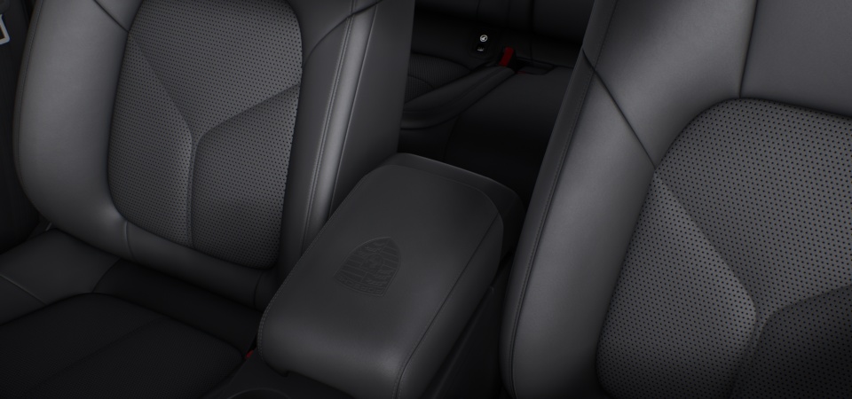 Porsche Crest on centre console armrest