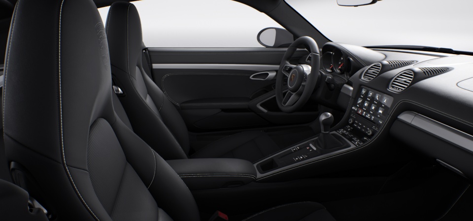 Leather interior in Black, contrast stitching Crayon