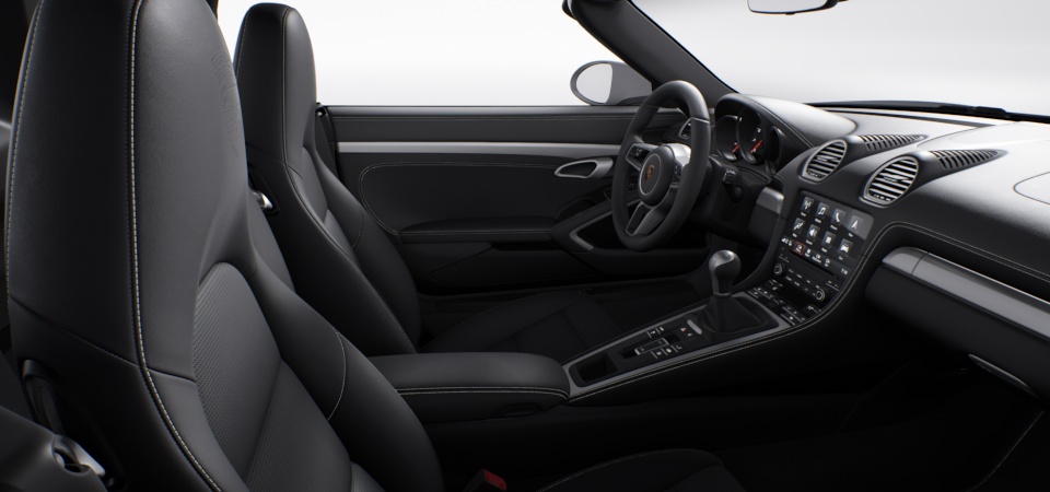 Leather interior in Black, contrast stitching Crayon