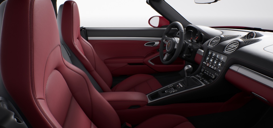 Two-tone leather interior in two-tone combination Black-Bordeaux Red