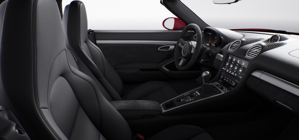 Leather/Race-Tex Interior in Black with Leather Seat Centers