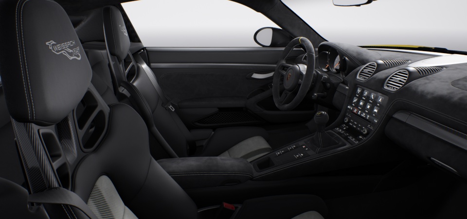 Leather/Race-Tex Interior in Black with Arctic Grey Stitching i.c.w. Weissach Package