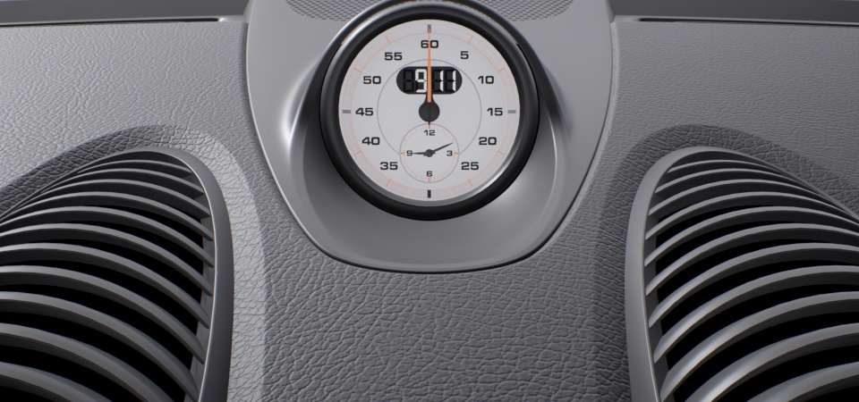 Chrono stopwatch instrument dial in White