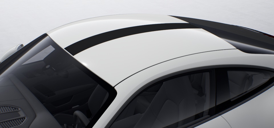 Motorsport Stripe Decal on Top in Black