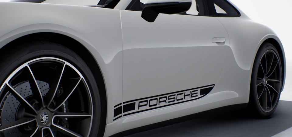 "PORSCHE" Logo Decal on Side in Black