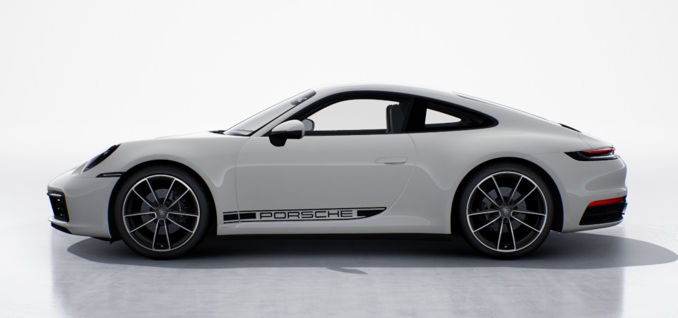 "PORSCHE" Logo Decal on Side in Black