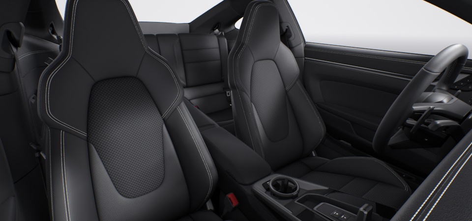 Leather Interior in Black with Chalk Stitching and Checkered Sport-Tex Seat Centers