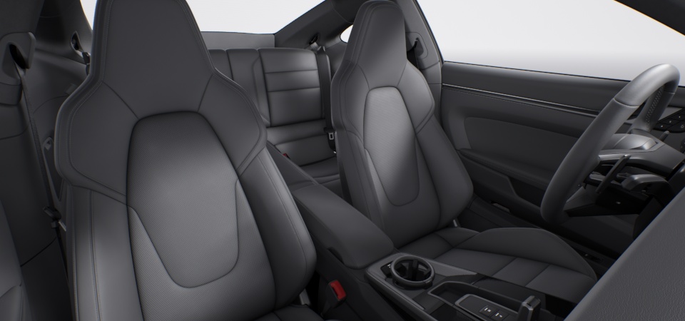 Standard interior in Slate Grey, leather seats in front