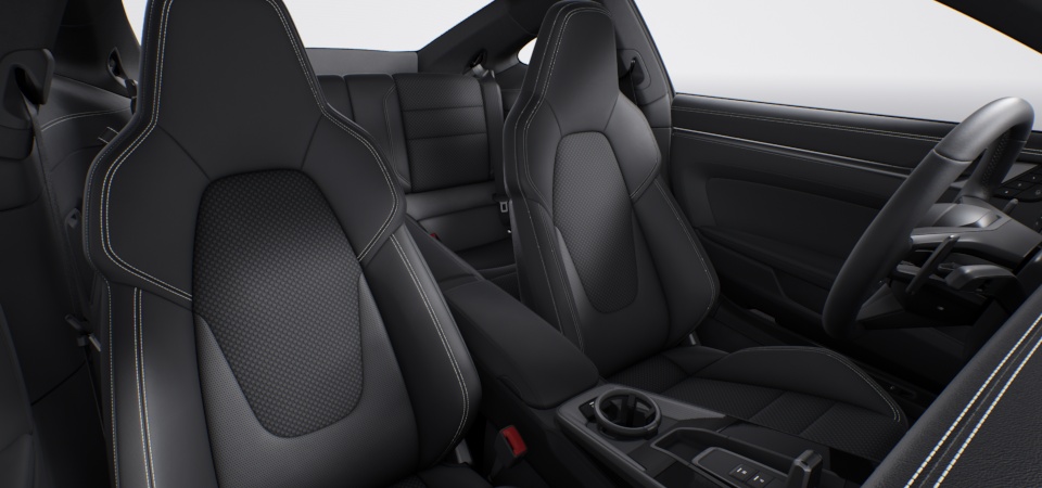 Sport-Tex Square leather interior in Black, stiching Crayon