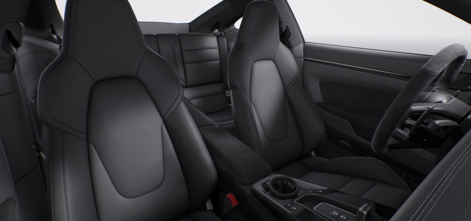 Race-Tex interior package with extensive items in leather, seat centres leather