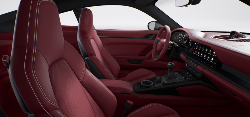 Leather interior, Bordeaux Red (stitching Crayon)