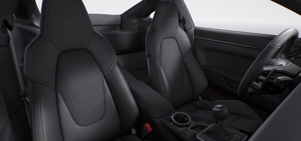 Standard Carrera T Interior Package with Checkered Sport Tex Seat Centers and Stitching in Slate Grey