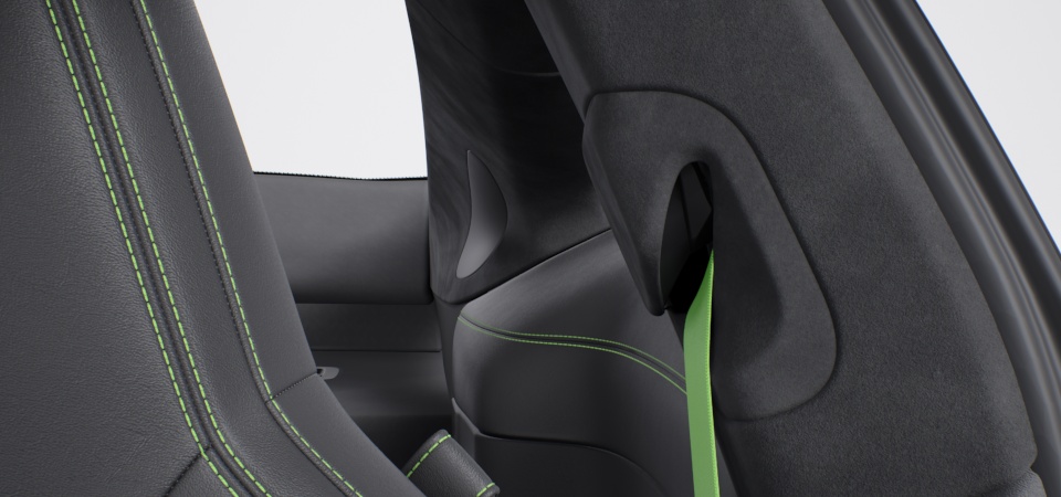 Sortie de ceinture de sécurité en Race-Tex (en conjonction avec ISOFIX)