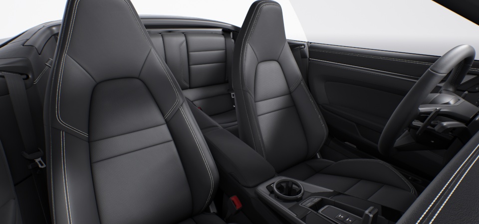 Leather Interior in Black with Chalk Stitching