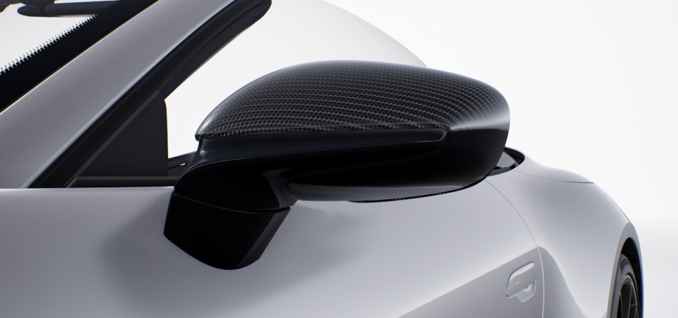 Exterior Mirror Upper Housing in Carbon Fibre and Lower Trim/Base in High Gloss Black