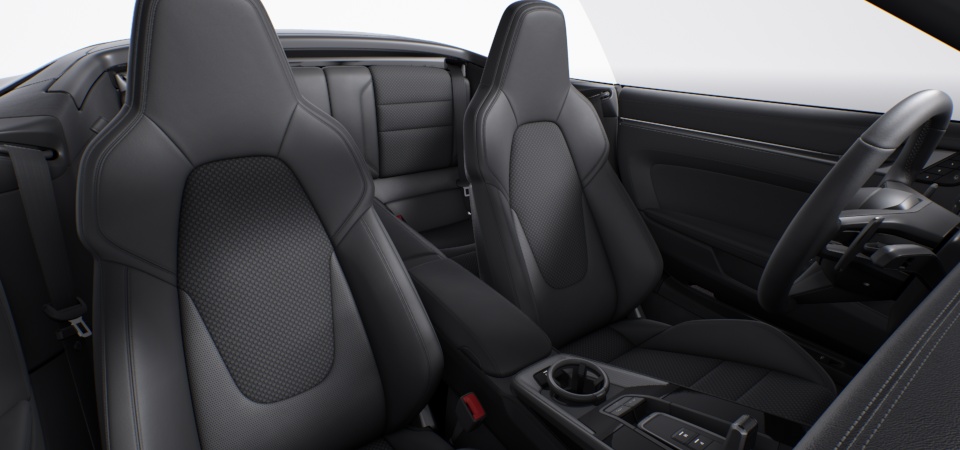 Black leather seats with Sport-Tex square seat centres