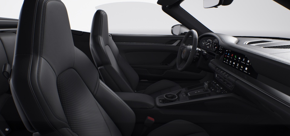 Black leather seats with Sport-Tex square seat centres