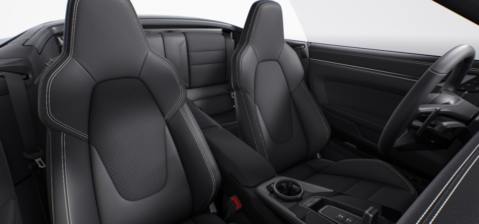 Sport-Tex Square leather interior in Black, stiching Crayon