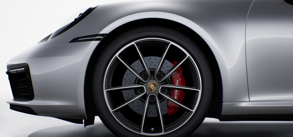 Wheel Center Caps with Coloured Porsche Crest