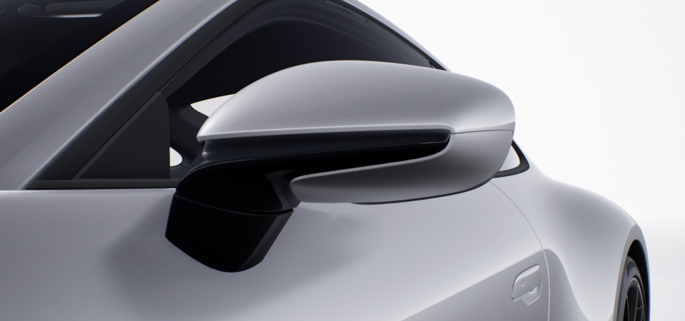 Exterior Mirror Lower Trim in Exterior Colour and Base in High Gloss Black