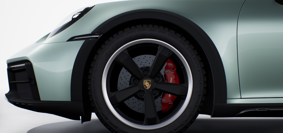 Radnabenabdeckung mit farbigem Porsche Wappen