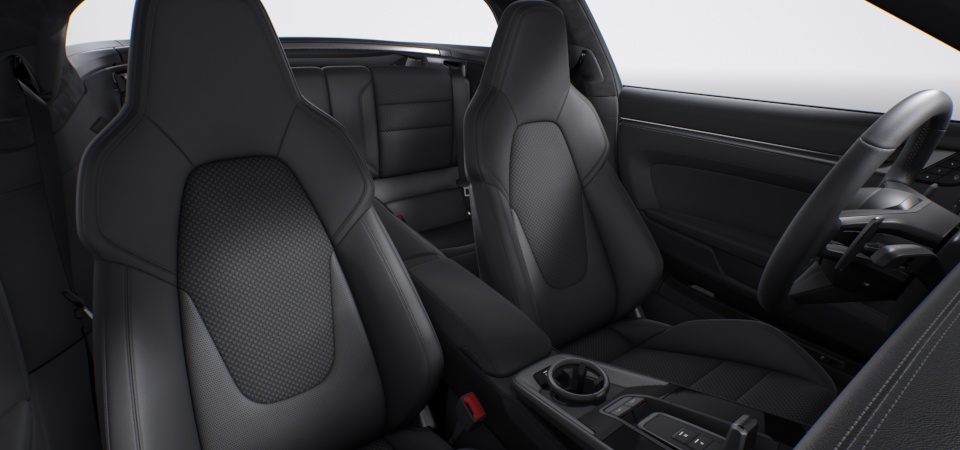 Leather Interior in Black with Checkered Sport-Tex Seat Centers