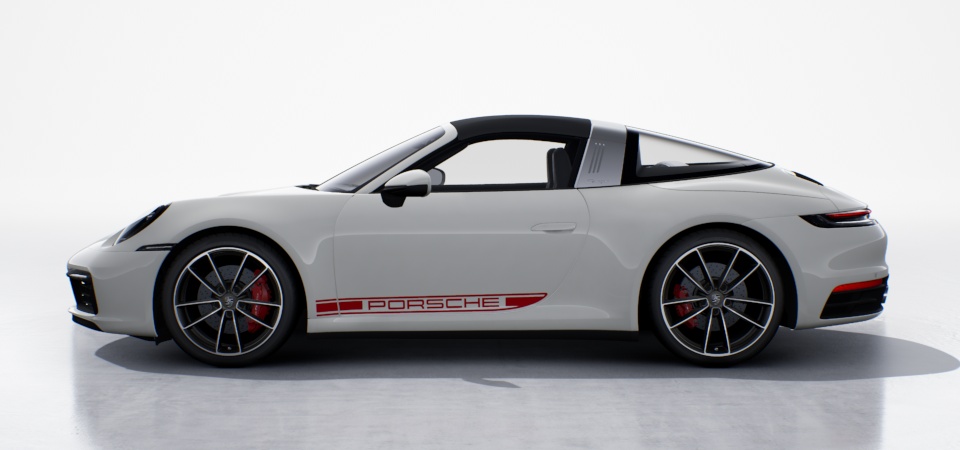 Sticker latéral avec logo 'PORSCHE' en Rouge