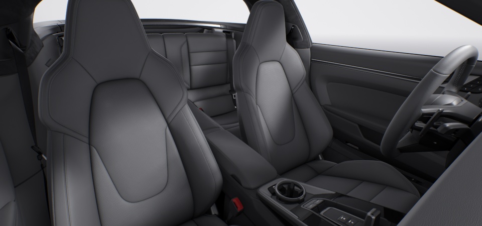 Standard interior in Slate Grey, leather seats in front