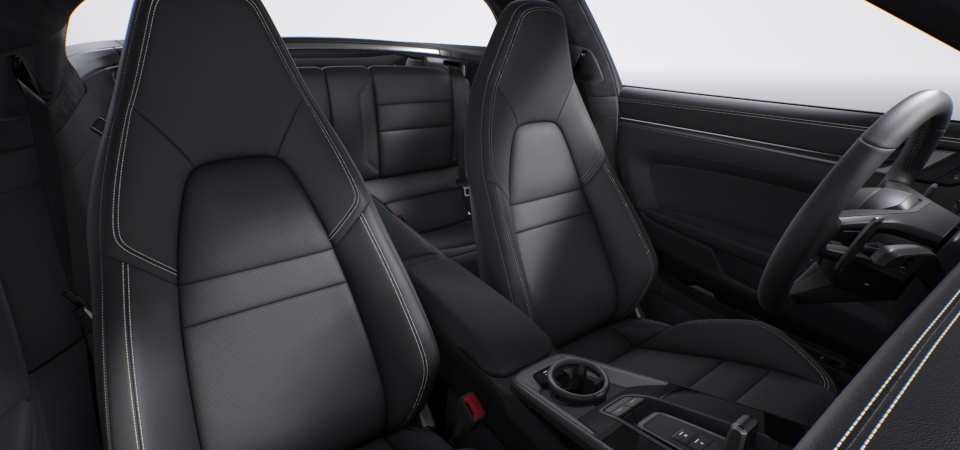Leather Interior in Black with Chalk Stitching