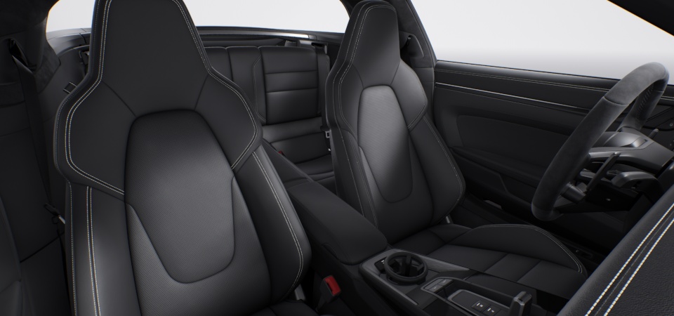 Leather Interior in Black with Chalk Stitching