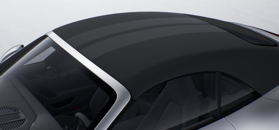 Cabriolet Roof in Black with Double Stripes in Grey
