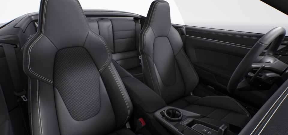 Leather Interior in Black with Chalk Stitching and Checkered Sport-Tex Seat Centers